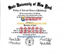 紐約州立大學普拉茨堡分校文憑範本|訂製 補辦紐約州立大學文憑